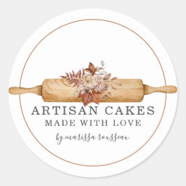 Bakkerij Kaas Rolling Pin Productlabel Ronde Sticker