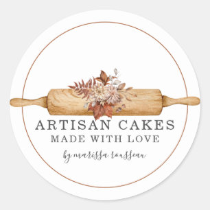 Bakkerij Kaas Rolling Pin Productlabel Ronde Sticker
