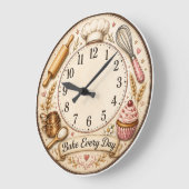 Bakkerij Keuken Wandklok Garde & Cupcake Ontwerp (Hoek)