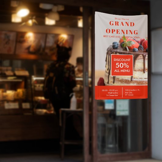 Bakkerij Kleine Zaken Grootse Opening Spandoek