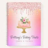 Bakkerij Kooi Chef Roos Gold Glitter Drip Notitieboek (Voorkant)