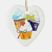 Bakkerij Kupcake Party Heart Shape Ornaments Keramisch Ornament (Rechts)