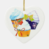 Bakkerij Kupcake Party Heart Shape Ornaments Keramisch Ornament (Achterkant)