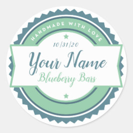 Bakkerij Label Keuken Sticker Aqua Blauw