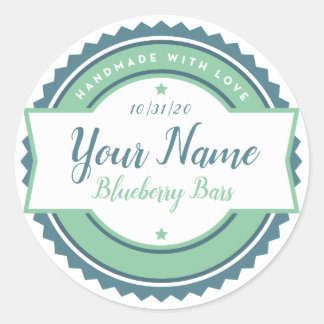 Bakkerij Label Keuken Sticker Aqua Blauw