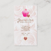 Bakkerij Leaf Harten Roze koekjes Stippen Visitekaartje (Achterkant)