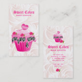 Bakkerij Leaf Roos Zebra Roze Cupcake Heart Elegan Visitekaartje (Voorkant / Achterkant)