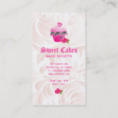 Bakkerij Leaf Roos Zebra Roze Cupcake Heart Elegan Visitekaartje (Achterkant)
