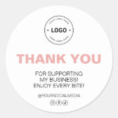 Bakkerij Logo Dank Je   Ronde Sticker (Voorkant)