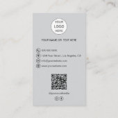 Bakkerij Logo Foto QR Code Grijs Visitekaartje (Achterkant)