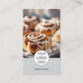 Bakkerij Logo Foto QR Code Grijs Visitekaartje (Voorkant)