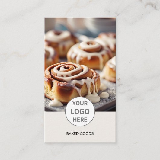 Bakkerij Logo Foto QR Code Tan Visitekaartje (Voorkant)