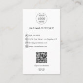 Bakkerij Logo Foto QR Code Wit Visitekaartje (Achterkant)