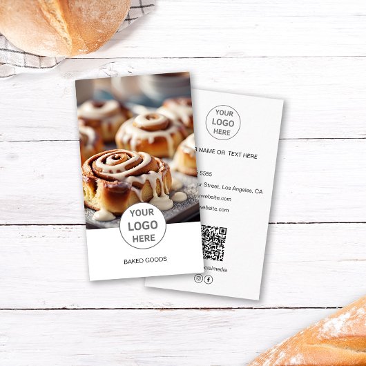 Bakkerij Logo Foto QR Code Wit Visitekaartje