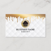 Bakkerij - Logo gouden schijven - elegant wit Visitekaartje (Voorkant)