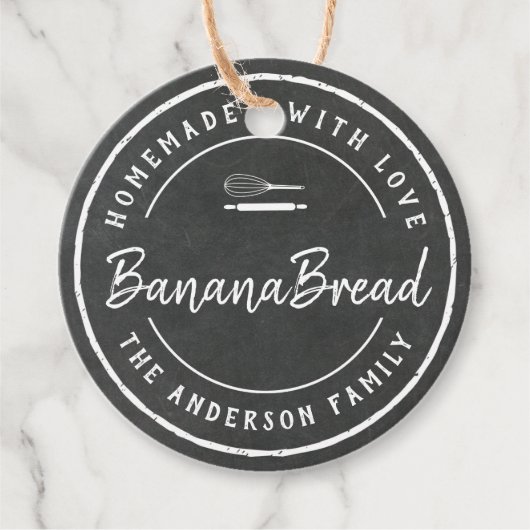 Bakkerij-Logo Homemade Baking Gift Chalkboard Bedankjes Labels (Voorkant)