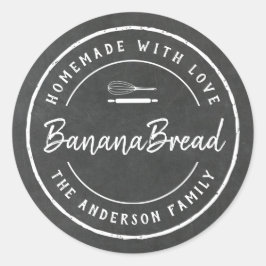Bakkerij-Logo Homemade Baking Gift Chalkboard Ronde Sticker