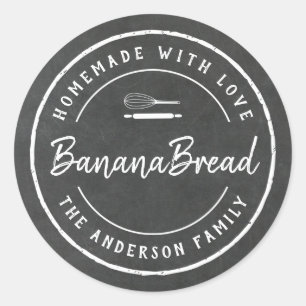 Bakkerij-Logo Homemade Baking Gift Chalkboard Ronde Sticker