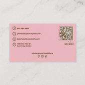 Bakkerij Logo & QR Code Schattige pastel roze Cust Visitekaartje (Achterkant)