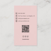 Bakkerij Logo QR Code Social Media Roze Visitekaartje (Achterkant)