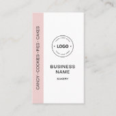 Bakkerij Logo QR Code Social Media Roze Visitekaartje (Voorkant)