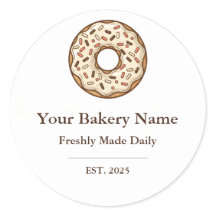 Bakkerij Logo Sticker - Aangepast Donut Icoon Ontw
