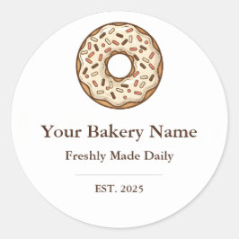 Bakkerij Logo Sticker - Aangepast Donut Icoon Ontw