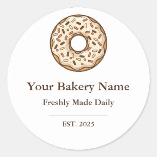 Bakkerij Logo Sticker - Aangepast Donut Icoon Ontw