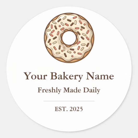 Bakkerij Logo Sticker - Aangepast Donut Icoon Ontw (Voorkant)