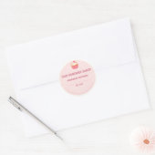 Bakkerij Logo Sticker - Aangepast Roze Cupcake Ont (Envelop)