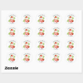 Bakkerij Logo Stickers,  Aardbeien Cupcake Label (Vel)