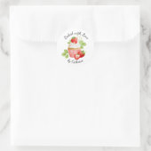 Bakkerij Logo Stickers,  Aardbeien Cupcake Label (Tas)