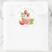 Bakkerij Logo Stickers,  Aardbeien Cupcake Label (Tas)