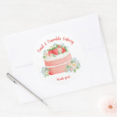 Bakkerij Logo Stickers,  Aardbeien Cupcake Label (Envelop)
