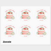Bakkerij Logo Stickers,  Aardbeien Cupcake Label (Vel)