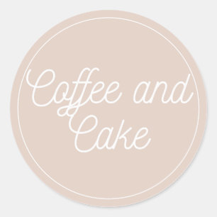 Bakkerij Logo voor Koffie en Cake Ronde Sticker