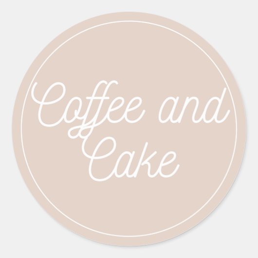 Bakkerij Logo voor Koffie en Cake Ronde Sticker (Voorkant)