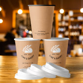 Bakkerij Logo Zakelijk Zwart Tekst Roze Modern Papieren Bekers