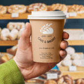 Bakkerij Logo Zakelijk Zwart Tekst Roze Modern Papieren Bekers