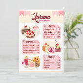 Bakkerij Menu Kaart (Staand voorkant)