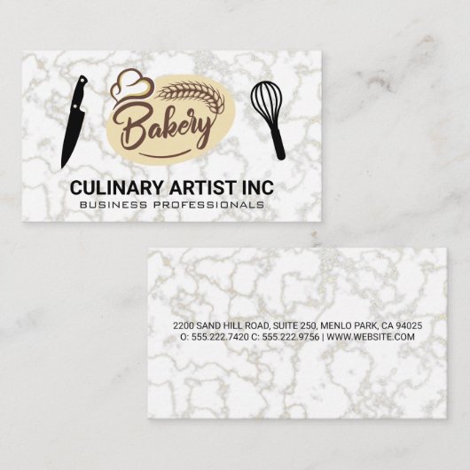bakkerij | mes | Whisk Logo Visitekaartje (Voorkant / Achterkant)