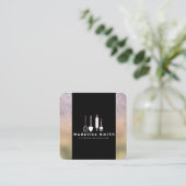 Bakkerij met Baker Pin Spatula Gold Sparkle Vierkante Visitekaartje (Staand voorkant)