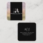 Bakkerij met Baker Pin Spatula Gold Sparkle Vierkante Visitekaartje (Voorkant / Achterkant)