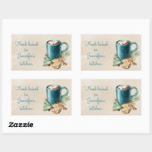 bakkerij met blauw en kraft Homemade Rechthoekige Sticker (Vel)