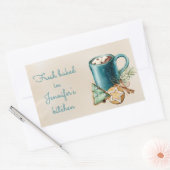 bakkerij met blauw en kraft Homemade Rechthoekige Sticker (Envelop)