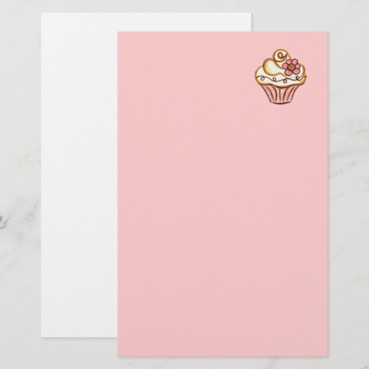 bakkerij met cupcakes briefpapier (Voorkant / Achterkant)