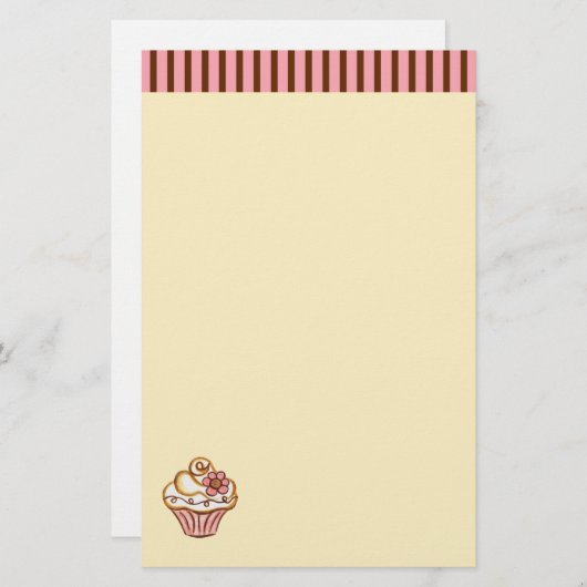 bakkerij met cupcakes briefpapier (Voorkant / Achterkant)