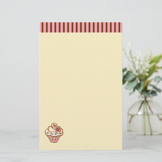 bakkerij met cupcakes briefpapier (Staand voorkant)