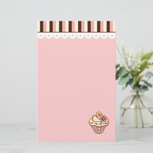 bakkerij met cupcakes briefpapier (Staand voorkant)