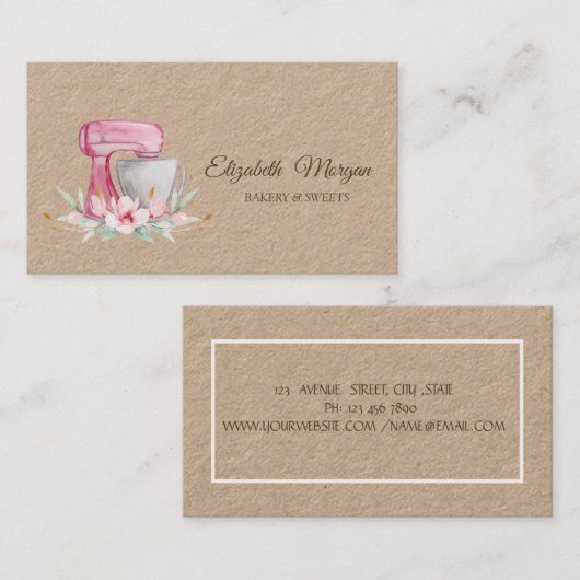 Bakkerij met gaffelkluisers visitekaartje (Voorkant / Achterkant)